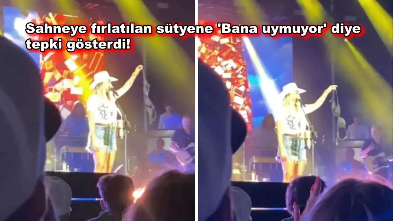 Ünlü şarkıcı konser sırasında sahneye sütyen fırlatan hayranına tepki gösterdi!
