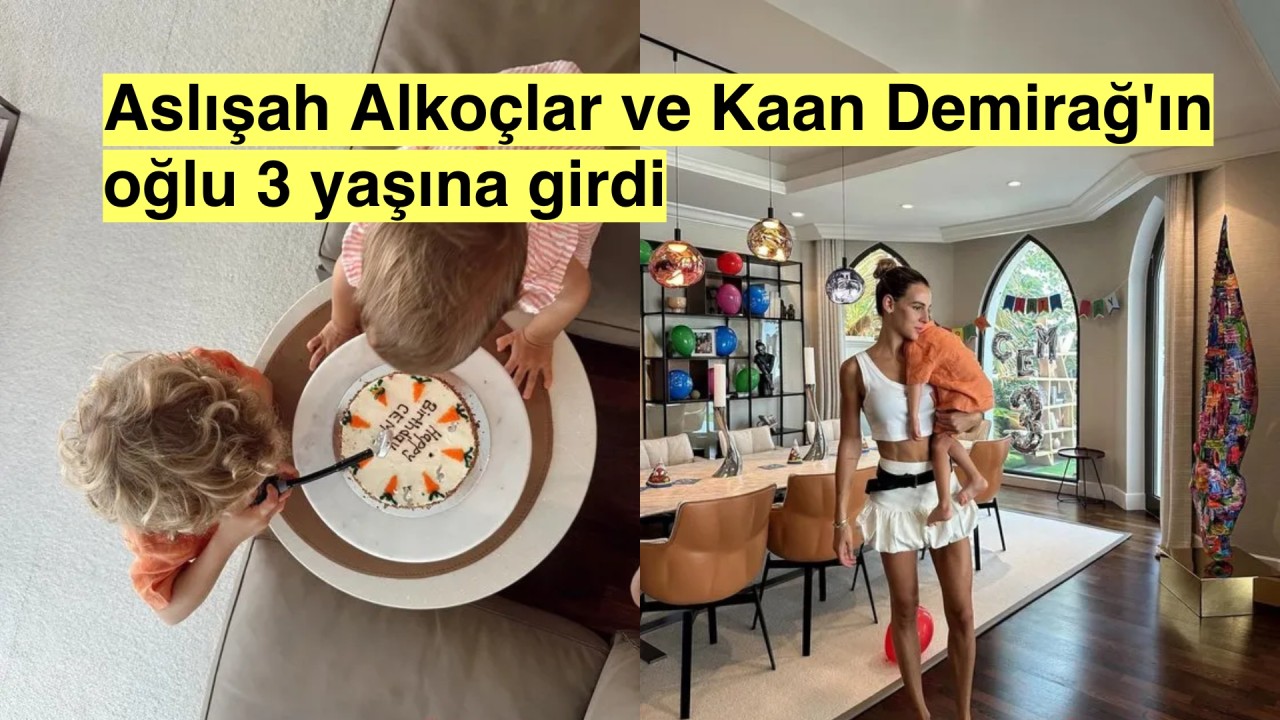 Aslışah Alkoçlar’ın sarışın oğlu Cem 3 yaşına girdi