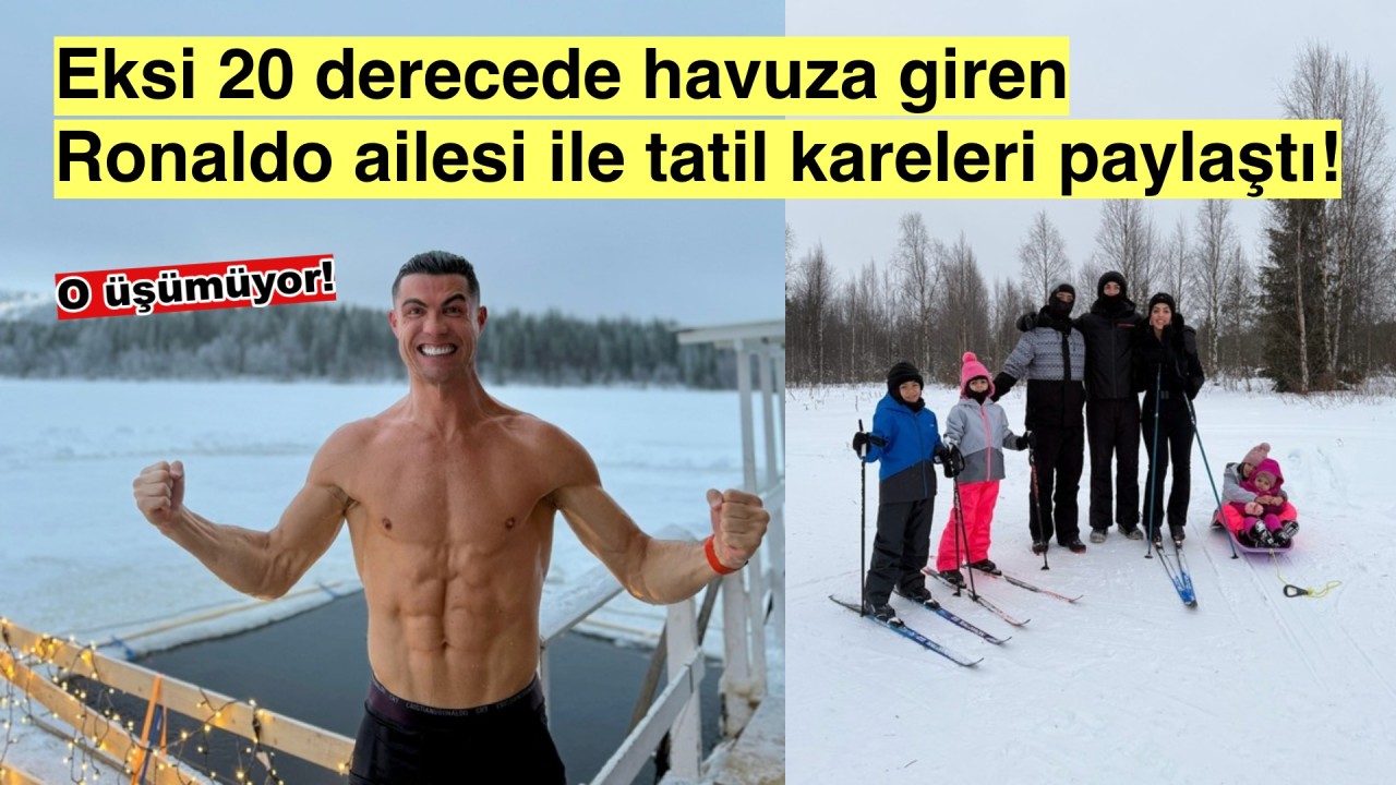 Ronaldo’dan şaşırtan tatil: Eksi 20 derecede havuz keyfi!