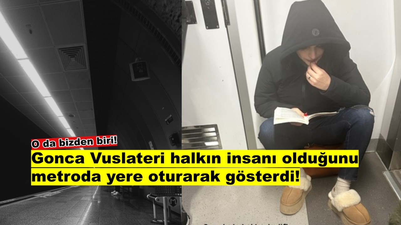 Ünlü oyuncu Gonca Vuslateri'den metroda sürpriz hareket: Yere çömeldi!