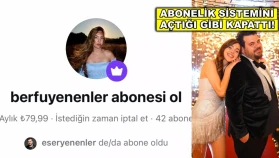 Berfu Yenenler ücretli abonelik sistemine geçti, eleştirilere dayanamayarak kapattı!