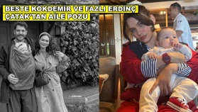 Beste Kökdemir ve Fazlı Erdinç Çatak'tan aile pozu