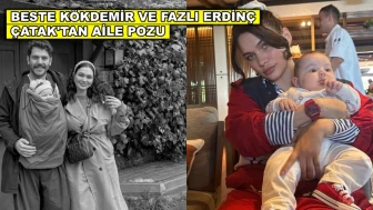 Beste Kökdemir ve Fazlı Erdinç Çatak'tan aile pozu