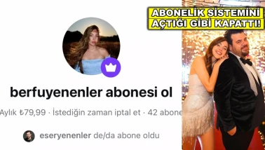 Berfu Yenenler ücretli abonelik sistemine geçti, eleştirilere dayanamayarak kapattı!
