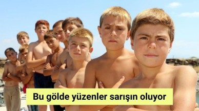 Bu gölde yüzenler sarışın oluyor