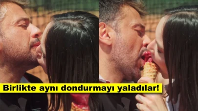 Emre Altuğ'un, partneri Pınar Demiral ile aynı dondurmayı yaladığı sahne olay oldu!