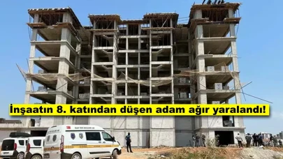 8'inci kattan düşen inşaat işçisi ağır yaralandı