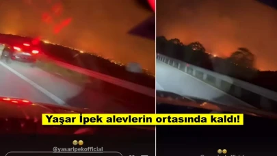 Çeşme yangını giderek büyüyor, Şarkıcı Yaşar İpek alevlerin ortasında kaldı