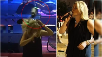 Nurcan Altınok’un sahnedeki anı dondu: Drone kafasına çarptı