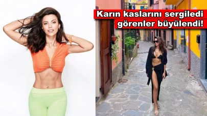 Tuvana Türkay İtalya sokaklarından karın kası şovu yaptı!