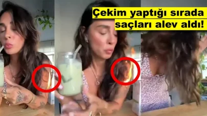 Hepsi grubu üyelerinden Yasemin Yürük'ün saçları bir anda alev aldı!