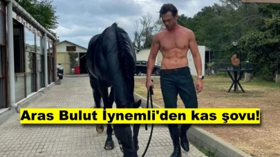 Aras Bulut İynemli atıyla kas şovu yaptı!