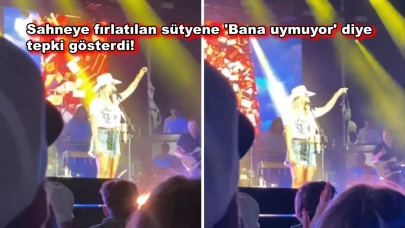 Ünlü şarkıcı konser sırasında sahneye sütyen fırlatan hayranına tepki gösterdi!