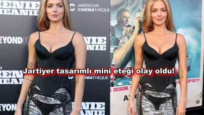 Ünlü oyuncu iç çamaşırlı, jartiyerli etekle kameralar karşısına geçti!