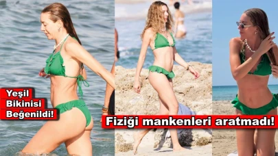 Sinem Kobal yeşil bikinisiyle poz verdi, kendine hayran bıraktırdı!