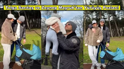 Tolga Sarıtaş ve çekirdek ailesinden yürüyüş pozları!