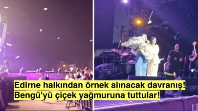 Edirne'de Bengü'ye Muhteşem Karşılama: Konser Çiçek Yağmuruna Boğuldu!