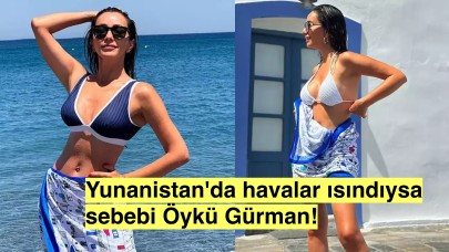 Öykü Gürman'dan Limitleri Zorlayan Pozlar! Yunan Adalarında Bikinisiyle Bildiğiniz Tüm Sınırları Aştı