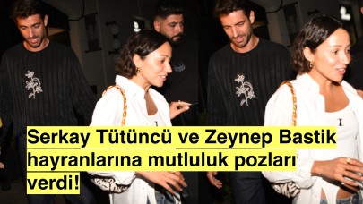 Ayrılırlar diyenlere inat mekan çıkışı el ele görüntülenen Zeynep Bastik ve Serkay Tütüncü çifti mutluluk pozları verdi