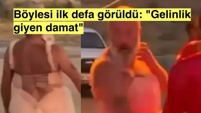 Düğünleri için fotoğraf çekimi yapan çift şoke etti, damat gelinlik giyip poz verdi!