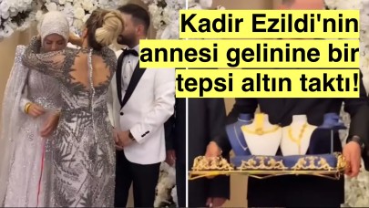 Kadir Ezildi ikinci nişanı yaptı, kayınvalide Ümran Kaplan bir tepsi altın taktı