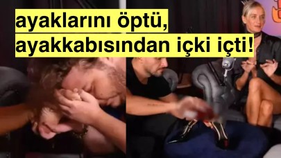 Mesut Can Tomay, Didem Soydan'ın ayaklarını öptü ve ayakkabısından içki içti!