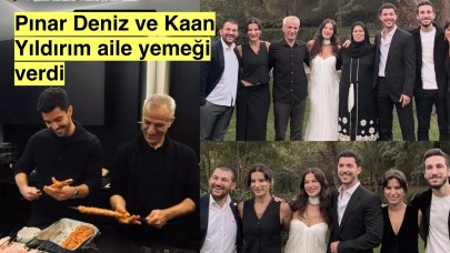 Pınar Deniz ve Kaan Yıldırım aile yemeği verdi, Kaan Yıldırım kayınpederi ile kebap hazırladı