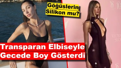 Transparan Elbiseyle Gecede Boy Gösterdi: "Göğüslerin Silikon mu?" Sorusuna İddialı Cevap!