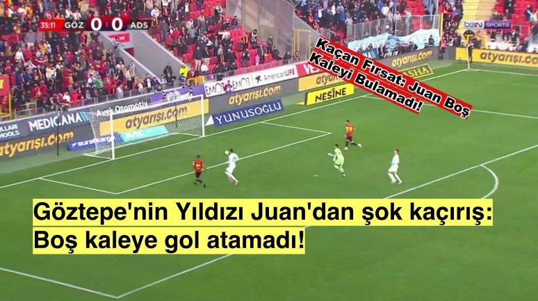 İnanılmaz Kaçırış! Göztepe’nin Yıldızı Juan Boş Kaleye İsabet Bulamadı