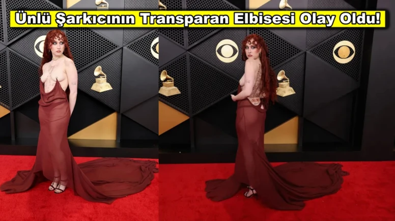 Ünlü şarkıcının derin dekolteli transparan elbisesi sosyal medyada olay oldu!