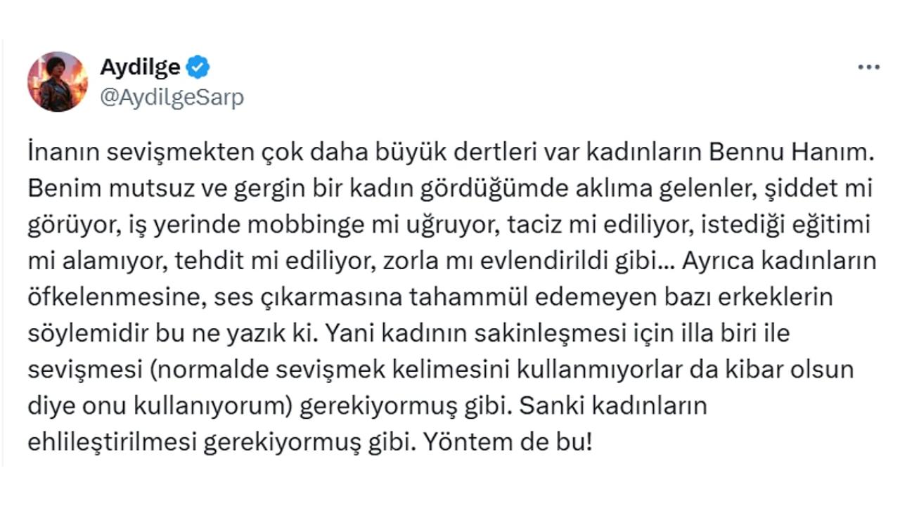 Bennu Gerede’nin Açıklaması Aydilge'yi Çileden Çıkardı!